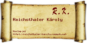 Reichsthaler Károly névjegykártya